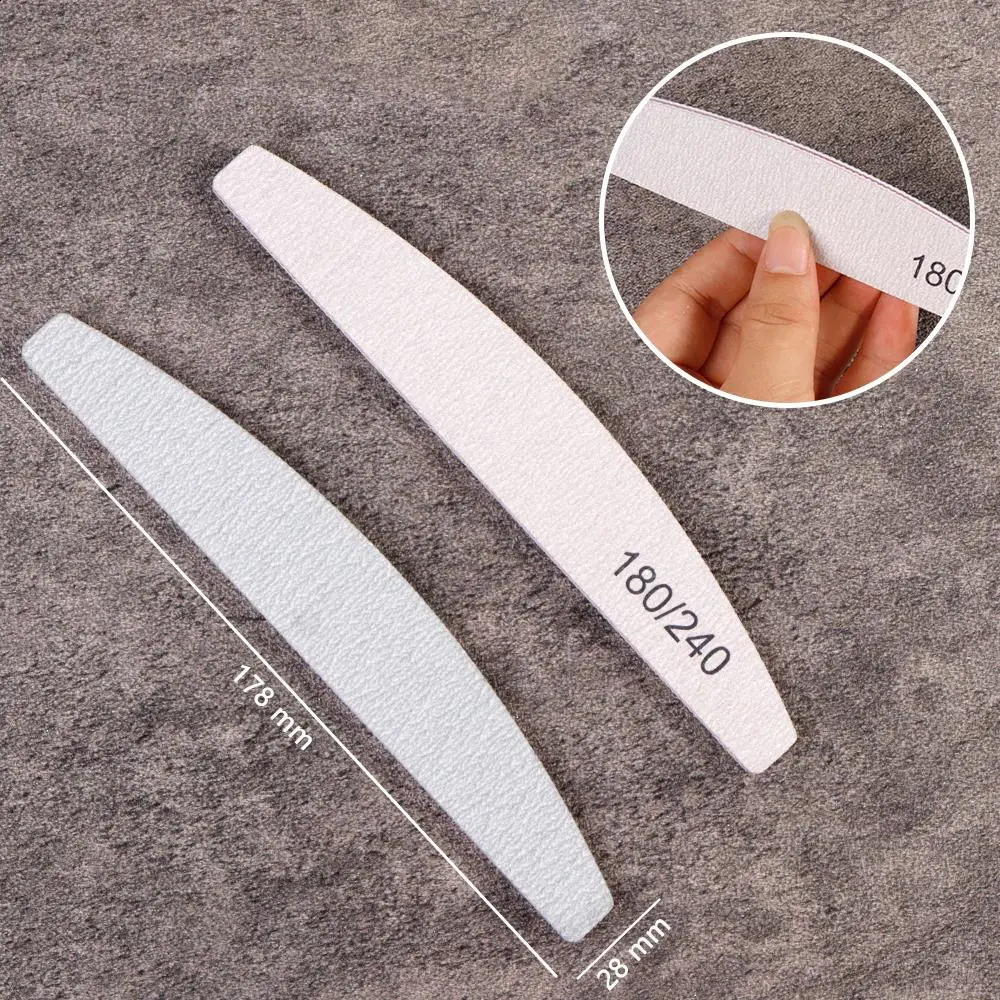 1050pcsSet Professional Thicken Nail Files 100180 180240 Grit Double Sided Washable Super Nail File Fingernail Files Boards# 241105
