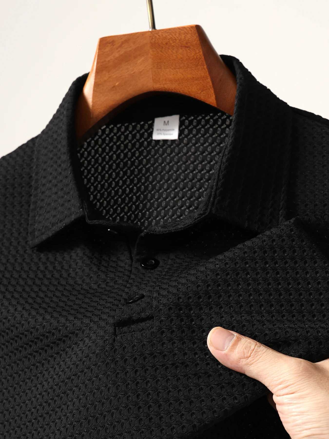 Summer New Mens Short Sleeve T-shirt Cool and Breathable Shirt Business Casual Sweat Absor Tops S-3XL W241104