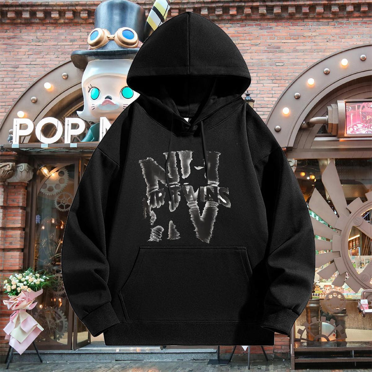 Classic Casual Man Hoodie Hooded Collar Long Sleeves Warm Mens Hoodie Plus Size Cartoon Tops Hoodie Outdoor Velvet Thick