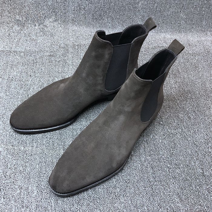 Imitation deer skin Chelsea men's boots elastic mid tube suede shoes Martin boots for men