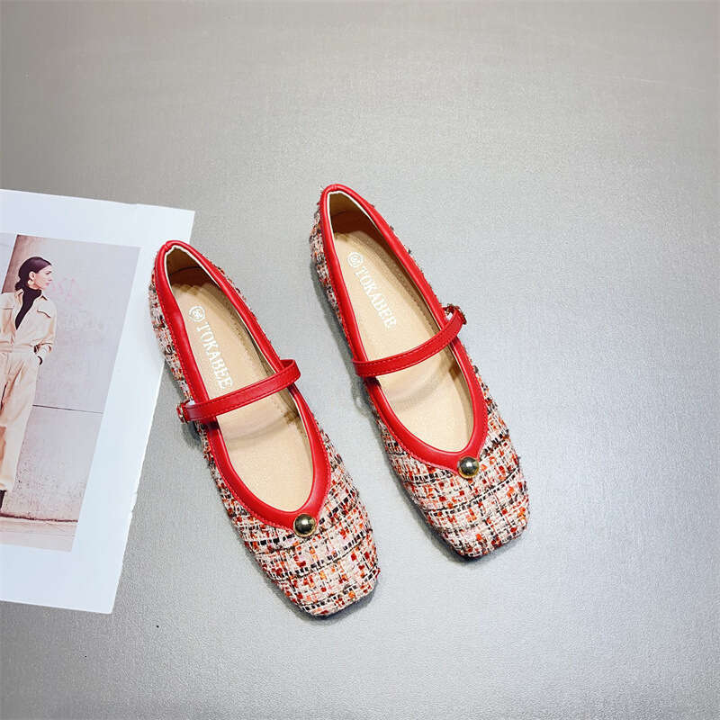 French Style Dress Evening Korean Version Spring Summer New With A Button And Thick Low Heel Soft Sole Women's Single Shoes