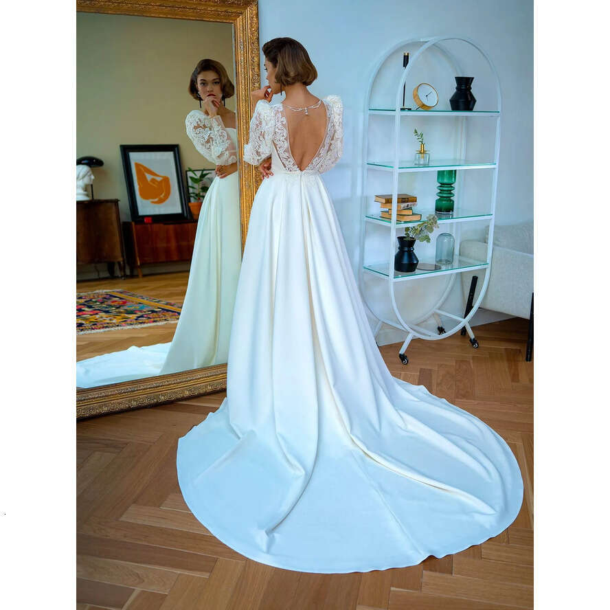 Wedding A E Dresses Bridal Gowns Elegant Sweetheart Lace Appli Illusion Long Sleeves Or Length Custom Boho Beach Vestido De Novia Plus Size Hollow