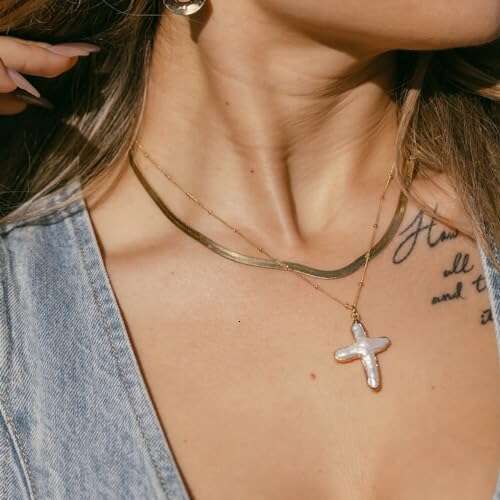 Retro Hot New New Jewelry 2024 Fashion Trend Cross for Women Fashion Classic Natural Freshwater Pearl Necklace Girls Jewelry Gift