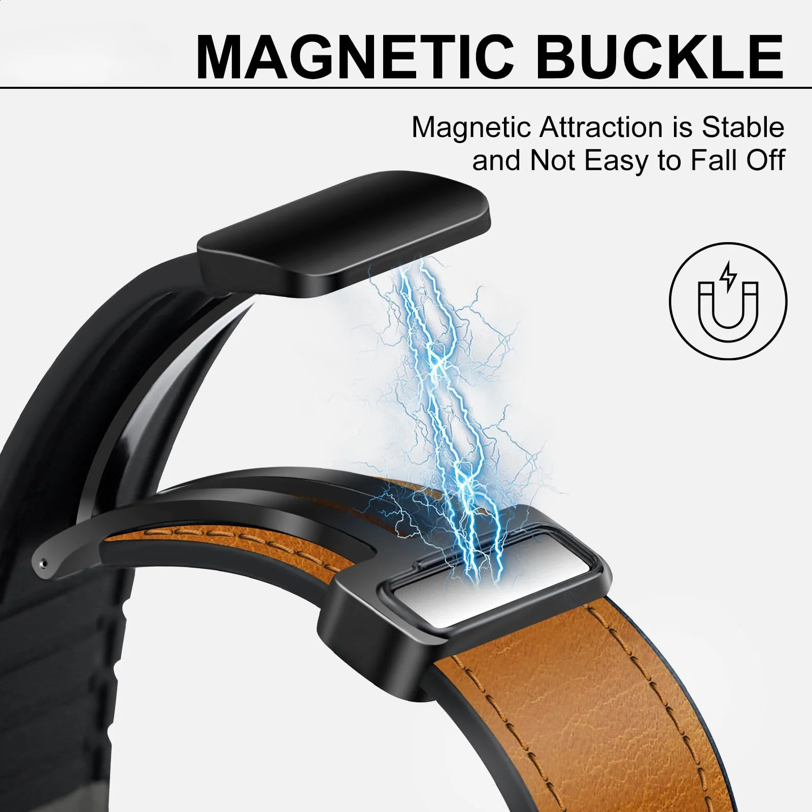 Magnetic Leather Strap Galaxy Watch 7 6 4 5 pro 40mm 44mm 45mm 4246mm bracelet for Classic 43mm47mm 241105