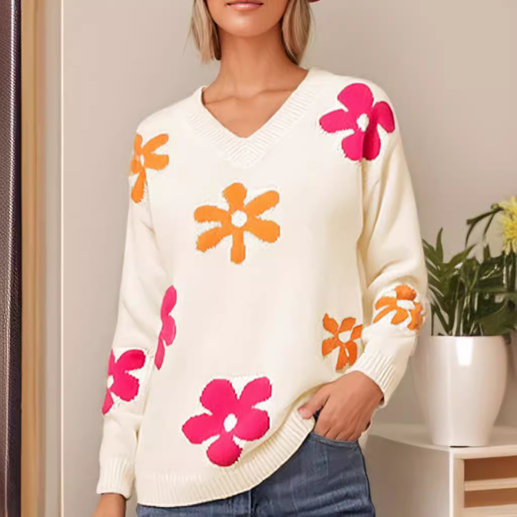 Spring Autumn Harajuku Streetwear Knitwear long sleeve knit Vintage Sweater Autumn Fashion Casual Loose Thick Women's Sweaters