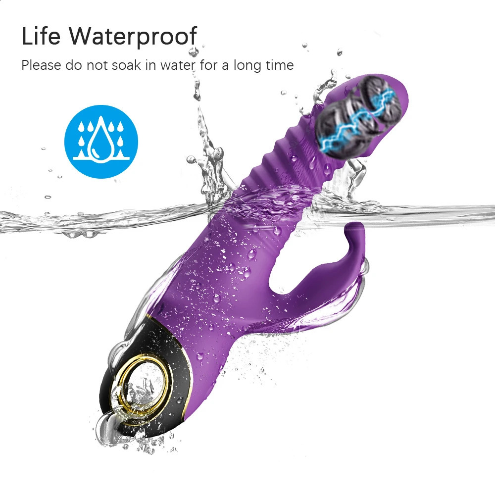 Rabbit Vibrator 360° Automatic Telescopic Rotation GSpot Clitoris Stimulator Vaginal Masturbator Sex Toys for Women 241105
