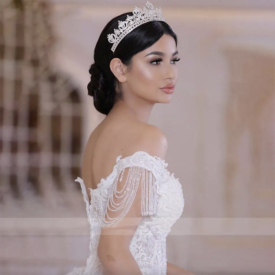 Vestido De Novia Ball Gown Dress Beaded Cap Sleeve Appliqued Sweetheart Royal Train Princess Dubai Arabic Wedding Gowns Free shipping
