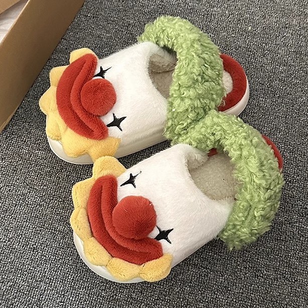 Autumn and Winter New Fashion Clown Baotou Outerwear Casual Hairy Slippers Size36-45.
