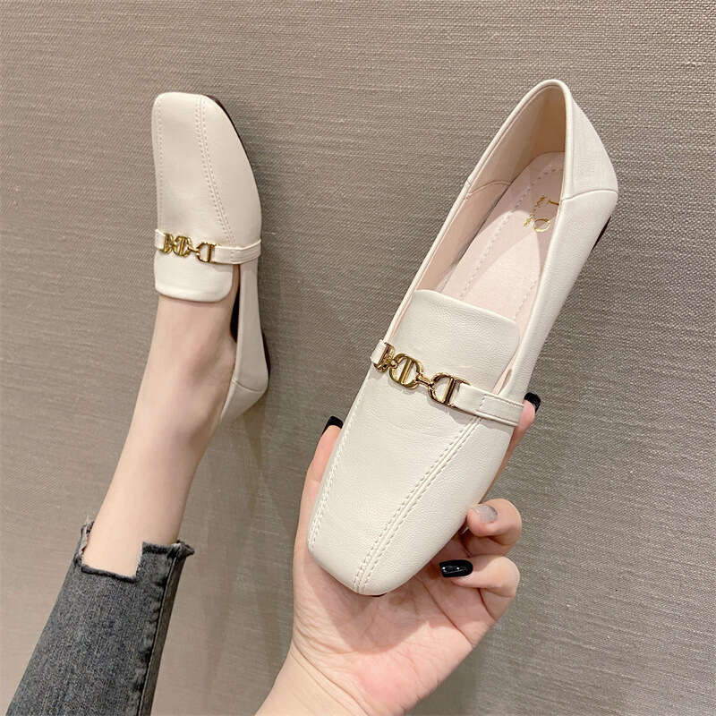 Little Leather Women In Spring 2023, Flat Bottomed Loafers For Lazy People, One Foot On A British Style Daily Single Shoe, Plus Size Shoes