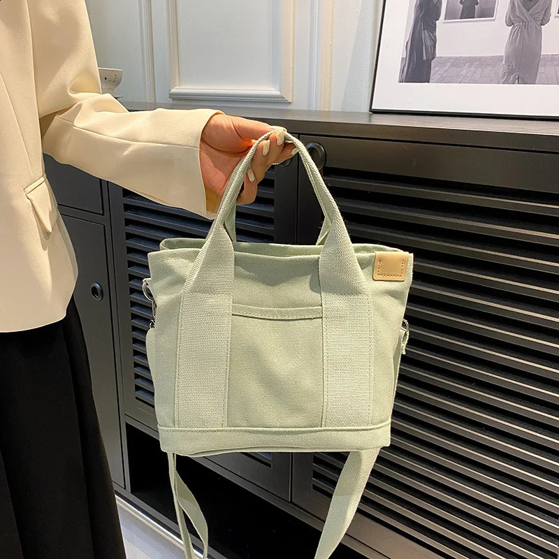 Simple small canvas bag suitable for women Japanese OL ladies bento bag womens cross body bag mini handbag Bolsos 241105