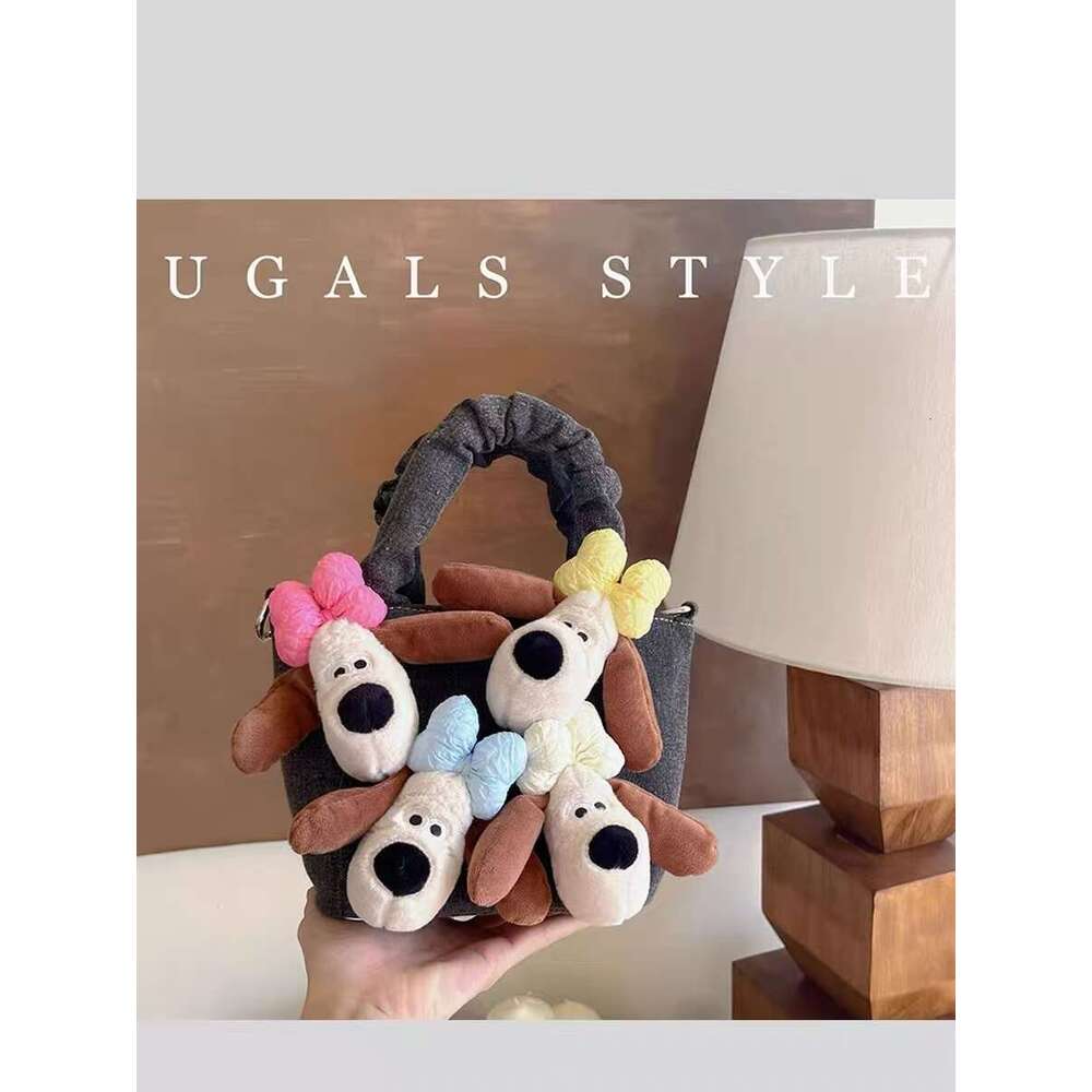 Fashion Cute Plush Toy Doll Denim Bucket Women's Handbag Large Capacity Shoulder Messenger Lady Purse Female Casual Bag