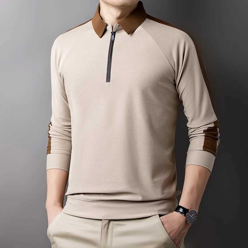 Mens Business and Leisure Long Slip T-shirt Summer Comfortable and Breathable Pure Cotton Top W241104