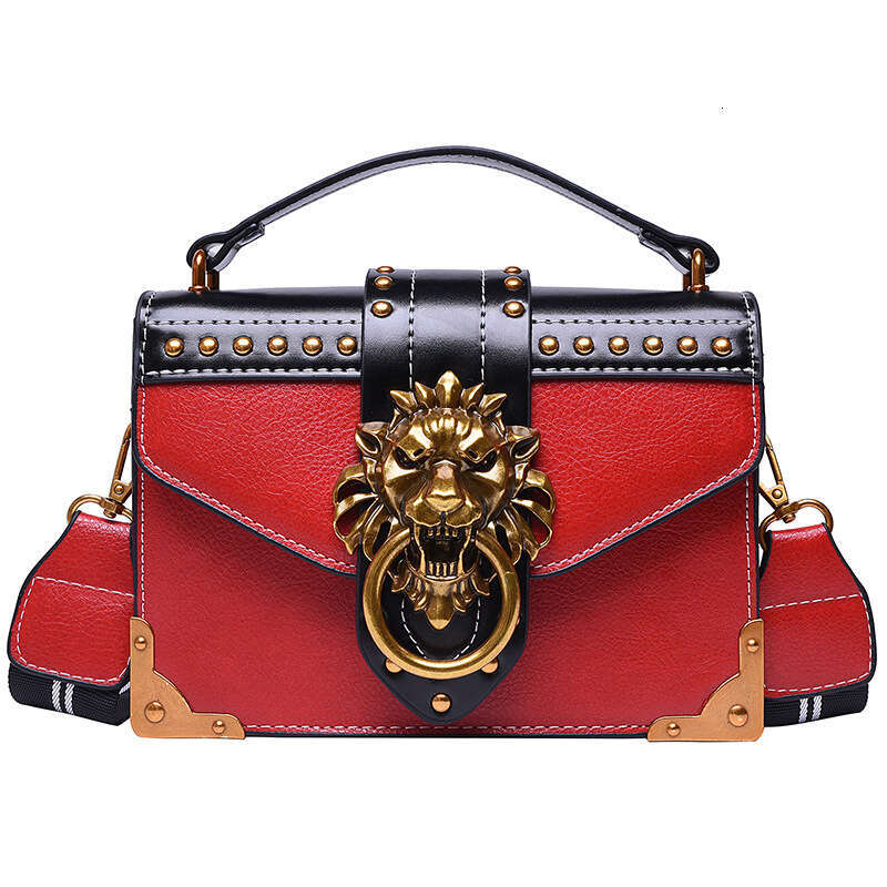 Designer Bag Women's Bag 2024 New Retro Handbag Simple Shoulder Crossbody Bag Lion Head Small Square Bag