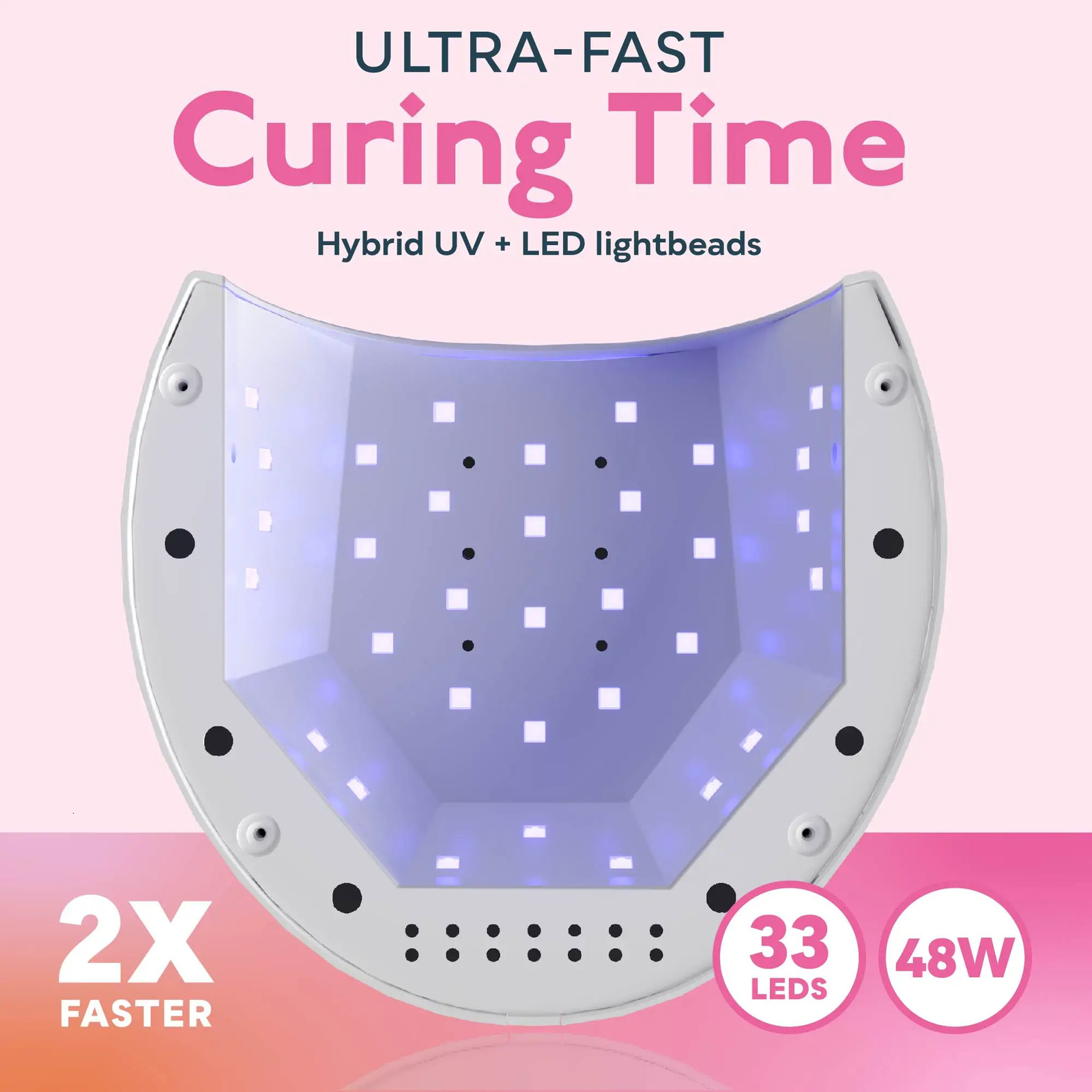 SUNUV SUN2C 48W Nail Lamp UV Lamp SUN2 Nail Dryer for UVLED Gel Nail Dryer Infrared Sensor with Rose Silicone Pad Salon Use 241104