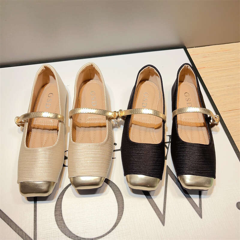 French Flat Bottomed Versatile Mary Jane Shoes For Women, Korean Version, New Spring And Autumn Dress, Small Fragrant Style, One-Piece Temperament, Si