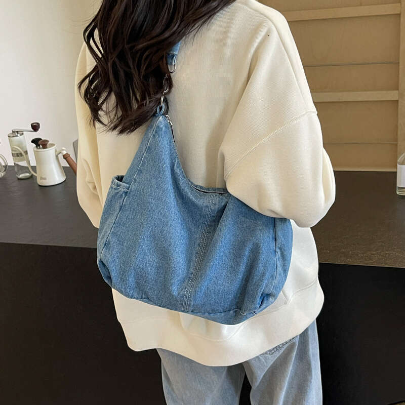 Casual Denim Shoulder Simple Portable Large Capacity Retro Crossbody Bags for Women 2025 Fashion Tote on Sale