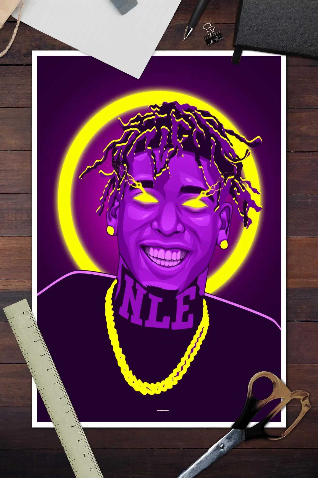 nle choppa Decoration Art Poster Wall Art Personalized Gift Modern Family bedroom Decor Canvas PostersXJ241104