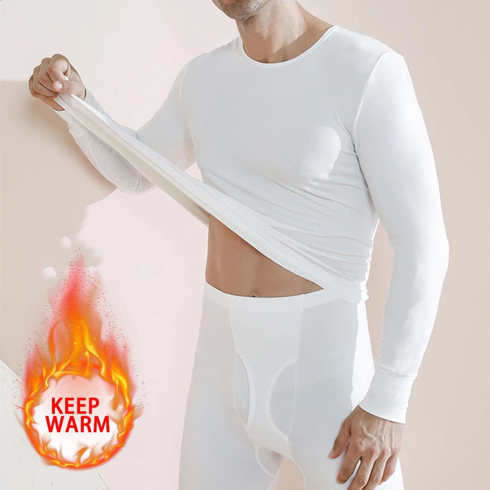 Long Johns Thermal Underwear Set for Men Fleece Lined Base Layer Set for Cold Weather Top Bottom S-2XL 241105