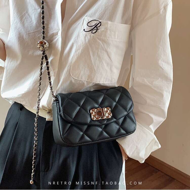 Designer Bag Nanfeng Shop, Small Fragrant Wind Women's Bag, Lingge Small Gold Ball Chain Bag, Small Square Bag, And Versatile Crossbody Bag