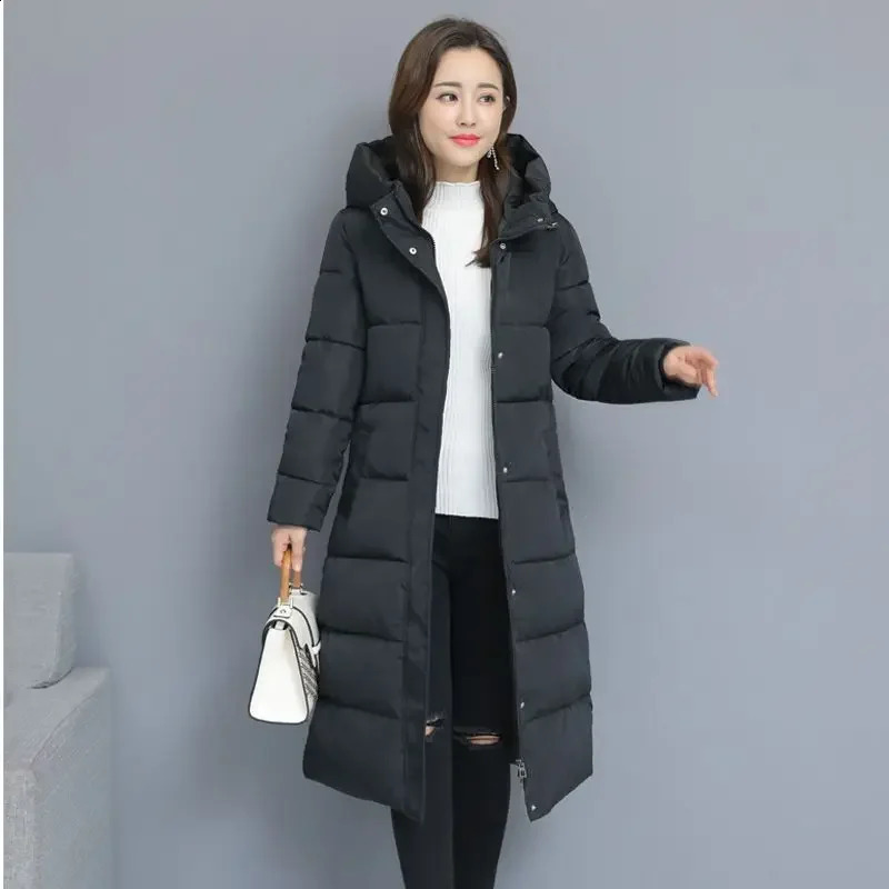 Womens Thickened Down Cotton Coat Medium-length Stylish Winter Jacket 241105