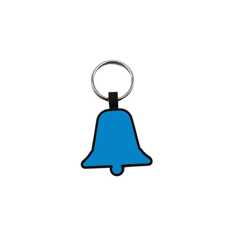 Fashion Bell Dog Tags Keyring Food Grade Silicone Pet Tag DIY Cat And Dog ID Card Keychains