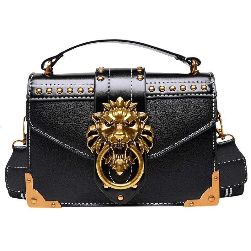 Designer Bag Women's Bag 2024 New Retro Handbag Simple Shoulder Crossbody Bag Lion Head Small Square Bag