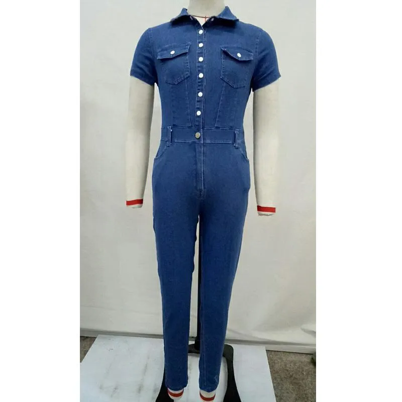 plus size denim jumpsuit women rompers new hot summer one piece skinny high waist jeans bodysuit overalls pantalon femme fashion coAt