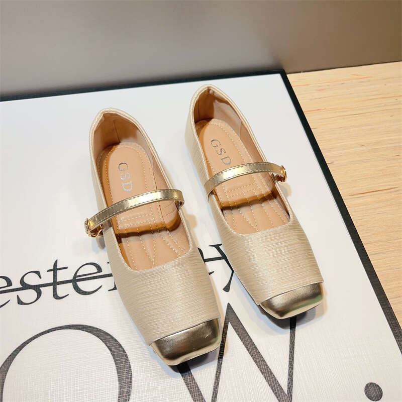 French Flat Bottomed Versatile Mary Jane Shoes For Women, Korean Version, New Spring And Autumn Dress, Small Fragrant Style, One-Piece Temperament, Si