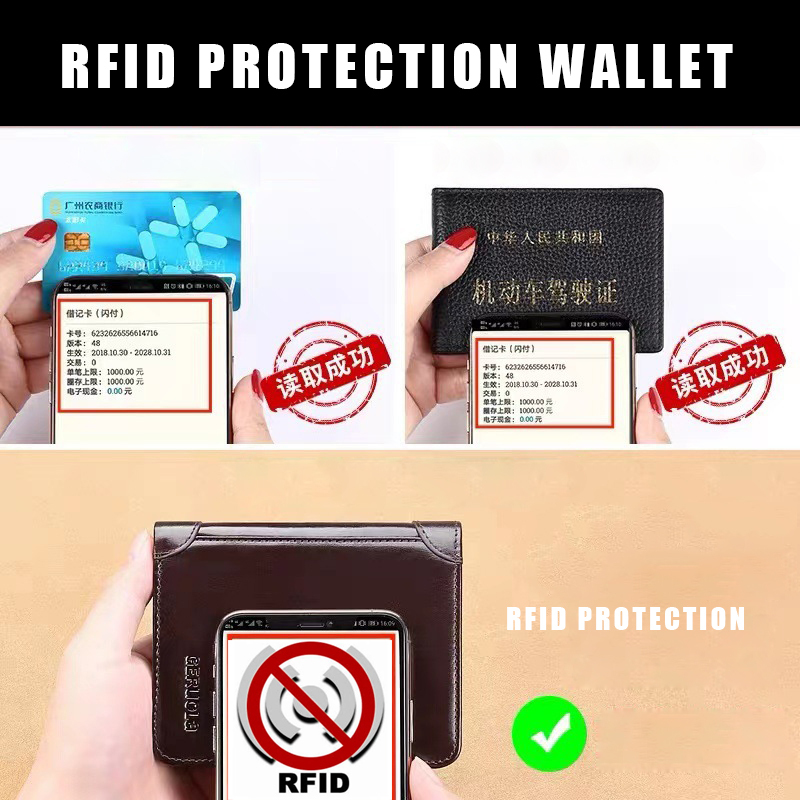 Men's Designer Wallet With Shielded Genuine Leather And 30% Off Business Short Wallet With ID Card Window And Credit Card Holder