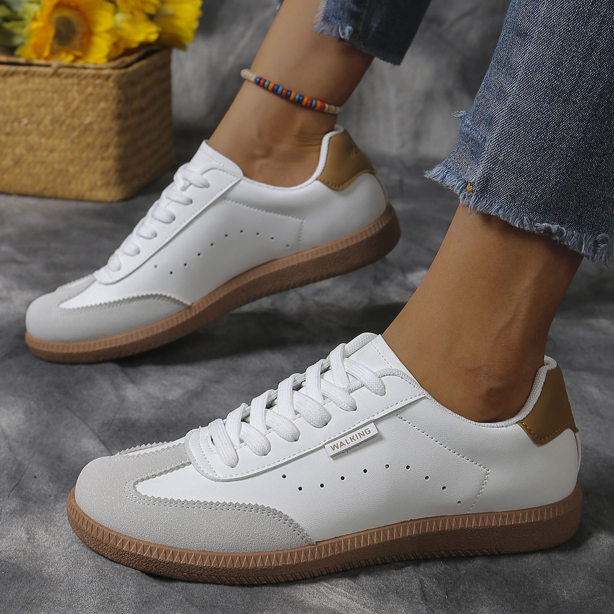 Versatile Women's Sneakers - Durable Casual Footwear with a Roomy Fit and Lightweight Construction