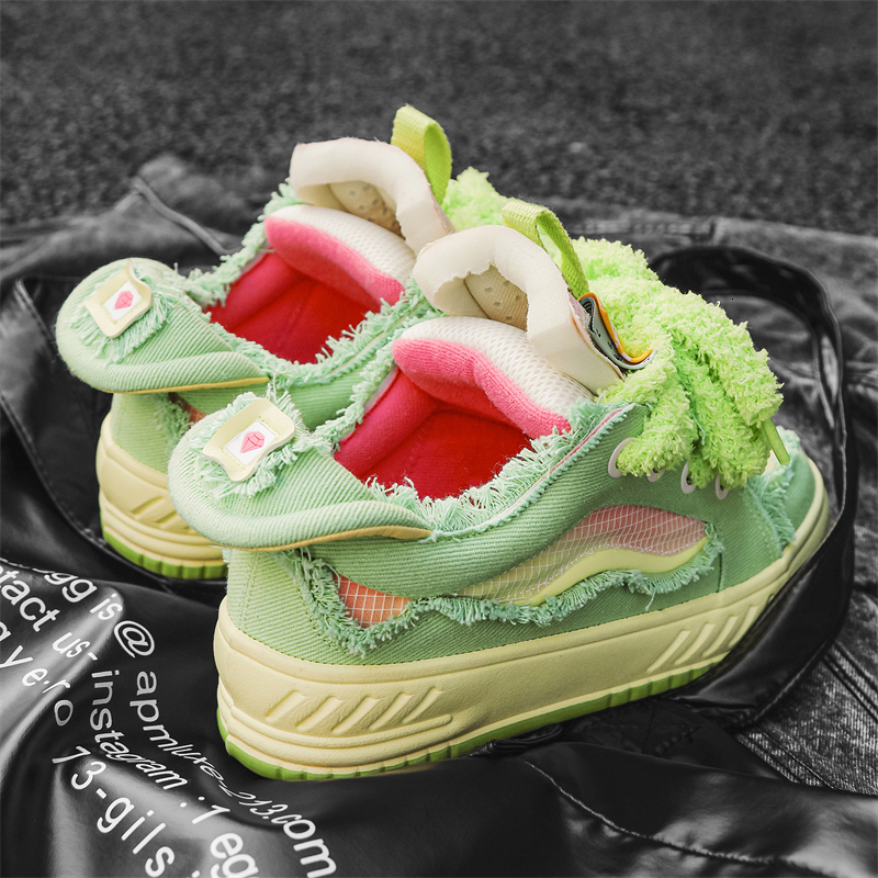 Green Skateboarding Shoes Men New Trends 2024 Mens Spring Sneakers Comfortable Canvas Footwear Casual Man Shoe Round Toe Working