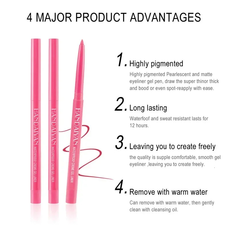 20 Color Waterproof Pearlescent Matte Eyeliner Not Easy To Smudge Eyeliner Pen Rotatable Eyeliner Long Lasting Eye Cosmetic 241104