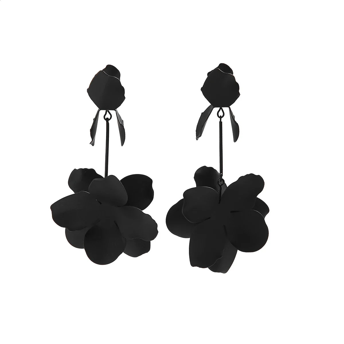 Bohemian Colorful Spray Metal Flower Drop Earrings Trend Y2K Big Flower Pendant Earrings Womens Party Jewelry Gift 241105