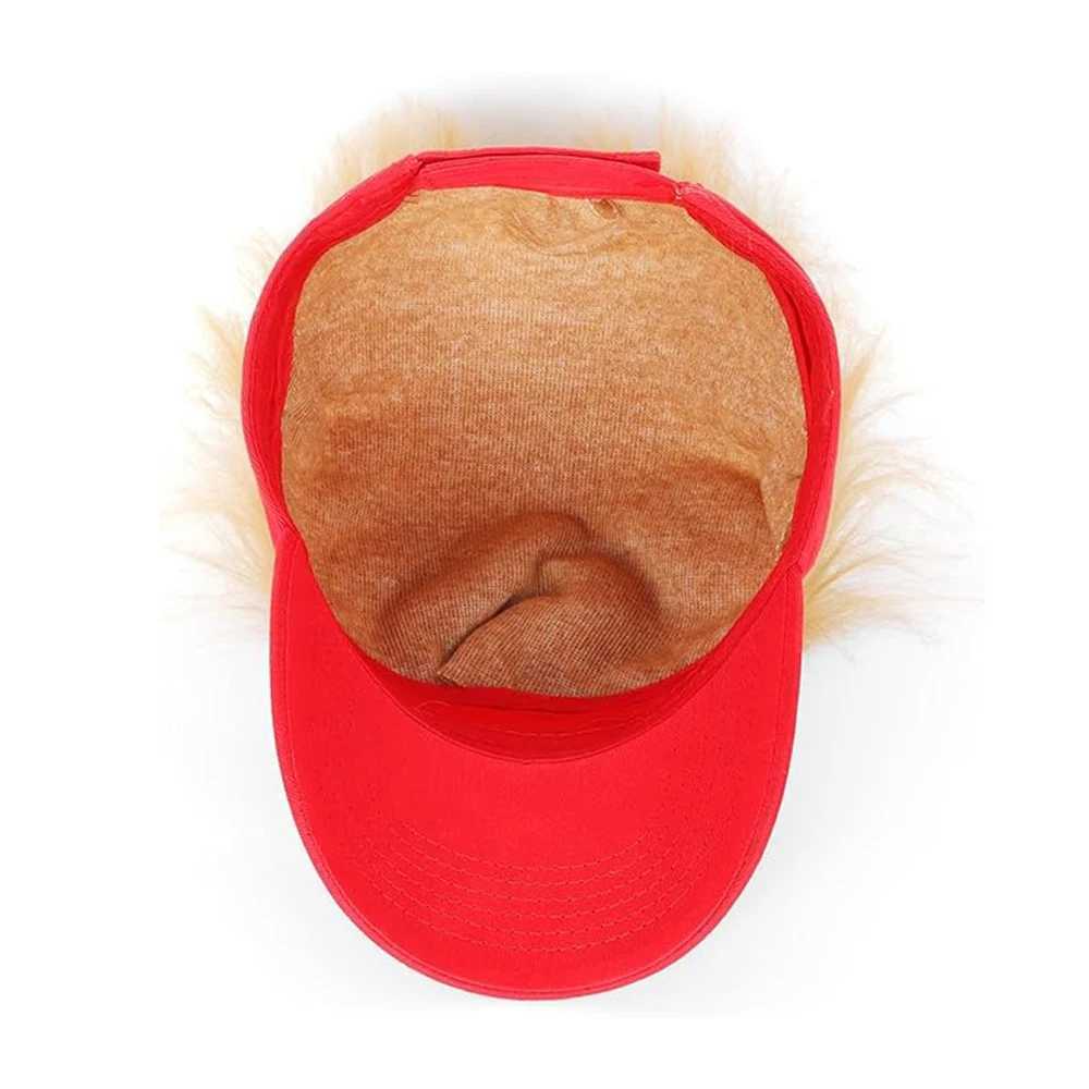 Synthetic Trump 2024 Hair Hat Donald Trump Makes America Great Again Wig Hat Embroidered Super Adjustable MAGA Baseball Hat Y241104