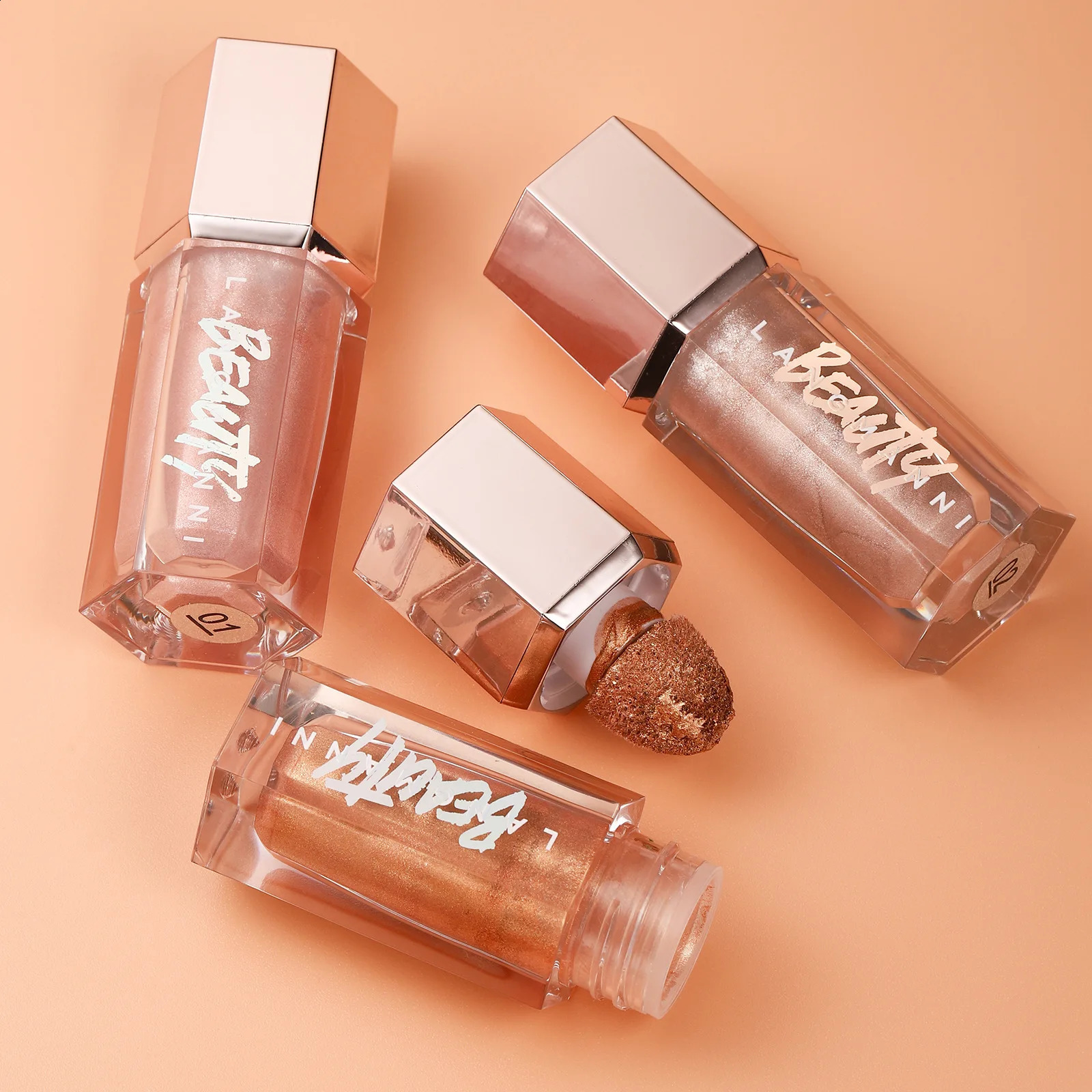 3 Colors Liquid Glitter Highlight Contouring Bronzer Long Lasting Face Makeup Korean Cosmetics for Women Contour Palette 241105