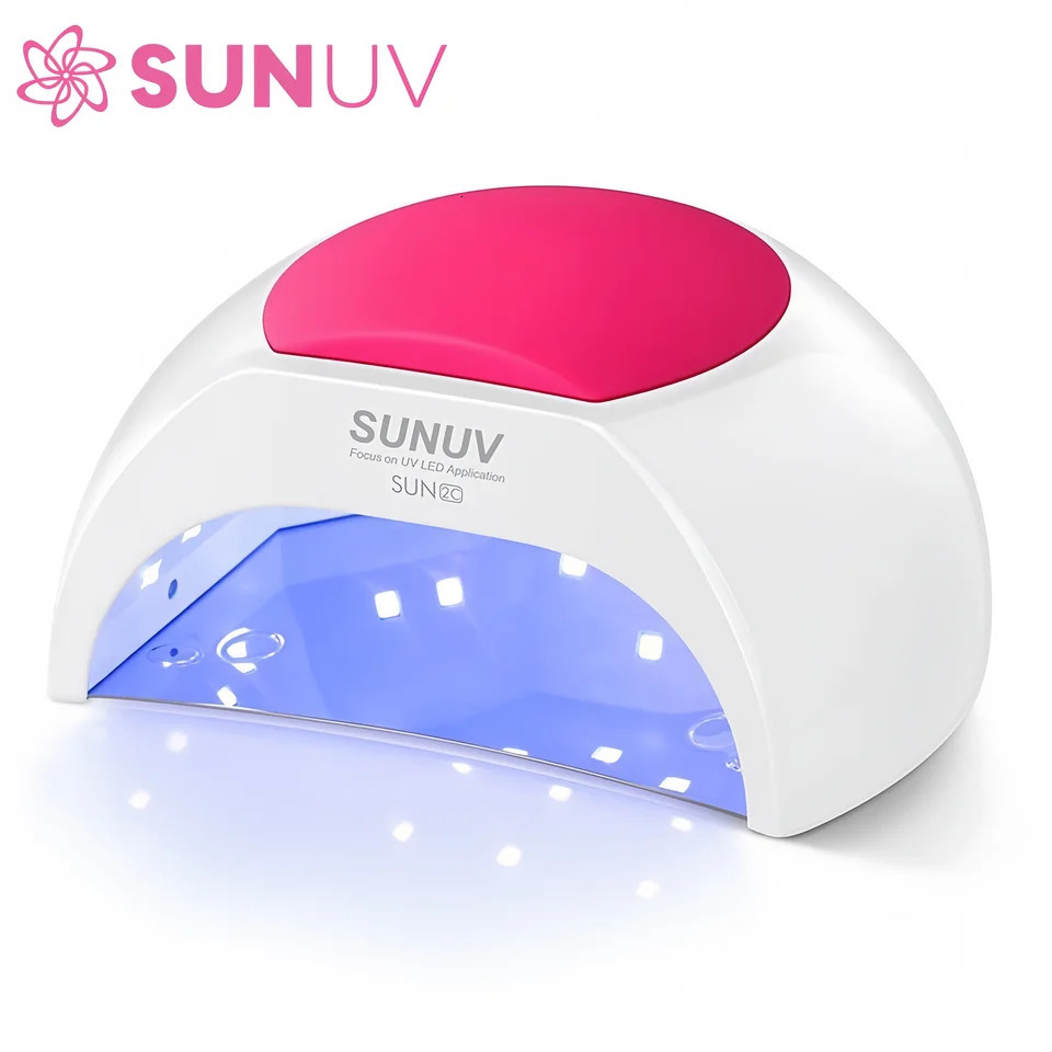 SUNUV SUN2C 48W Nail Lamp UV Lamp SUN2 Nail Dryer for UVLED Gel Nail Dryer Infrared Sensor with Rose Silicone Pad Salon Use 241104