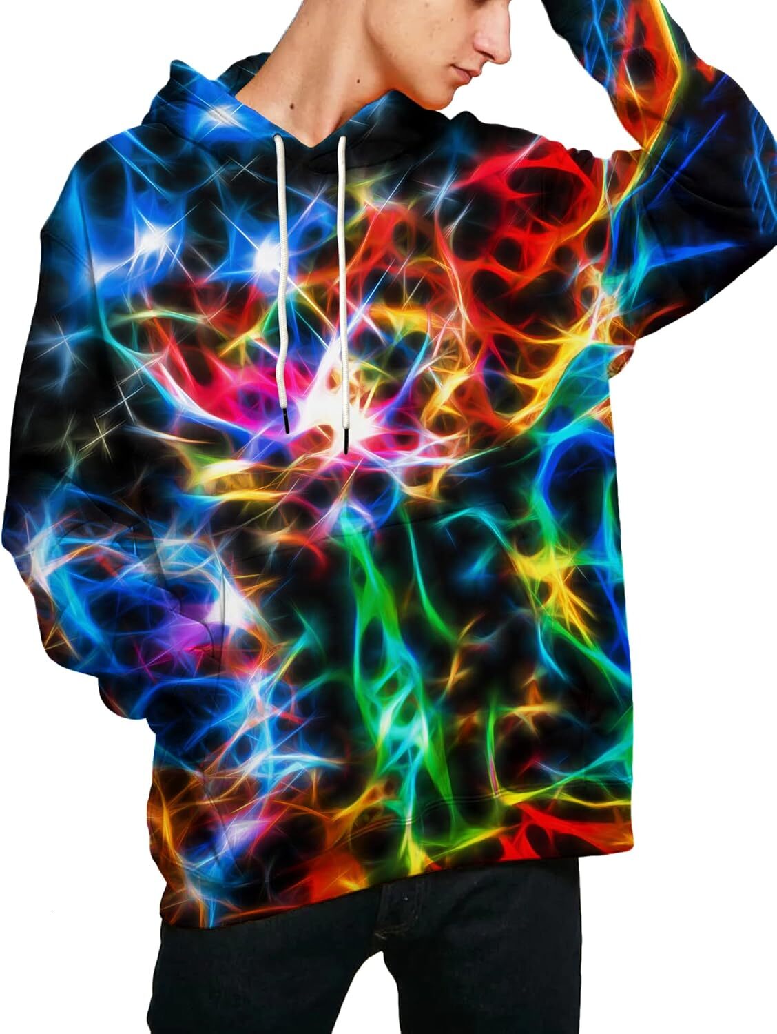 Hoodie for Mens Unisex 3D Printed Hooded Sweatshirt Casual Pullover Hoodie with Big Pockets Graphic Hoodies sweatshirt Fashionable, cool, and warm