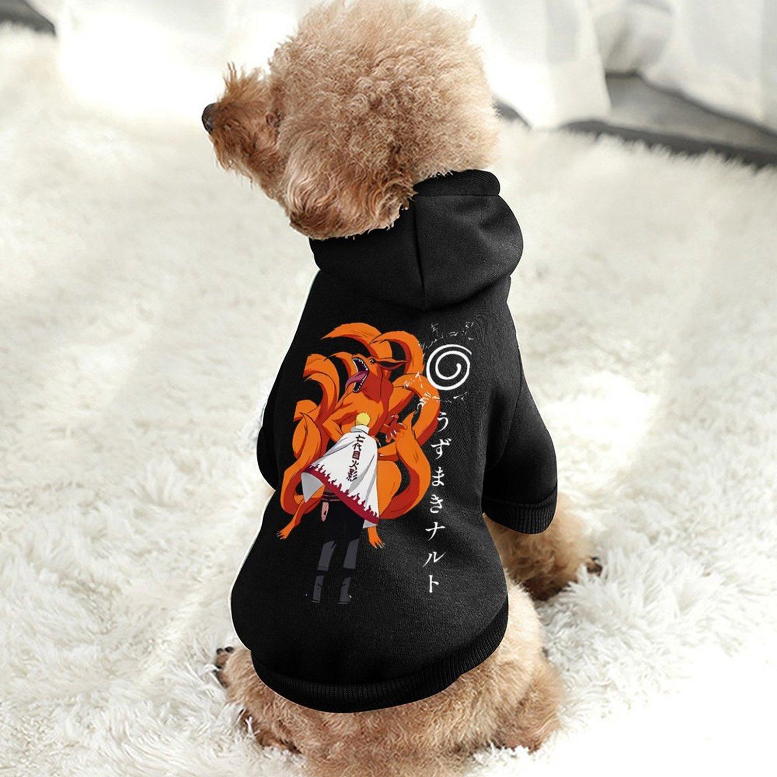 Casual New Dog Hooded Sweatshirt Breathable Anime Printing Dog's Hooded Sweatshirt Black Oversized Micro Elastic Fabrics Loose Fit Pet Hoody