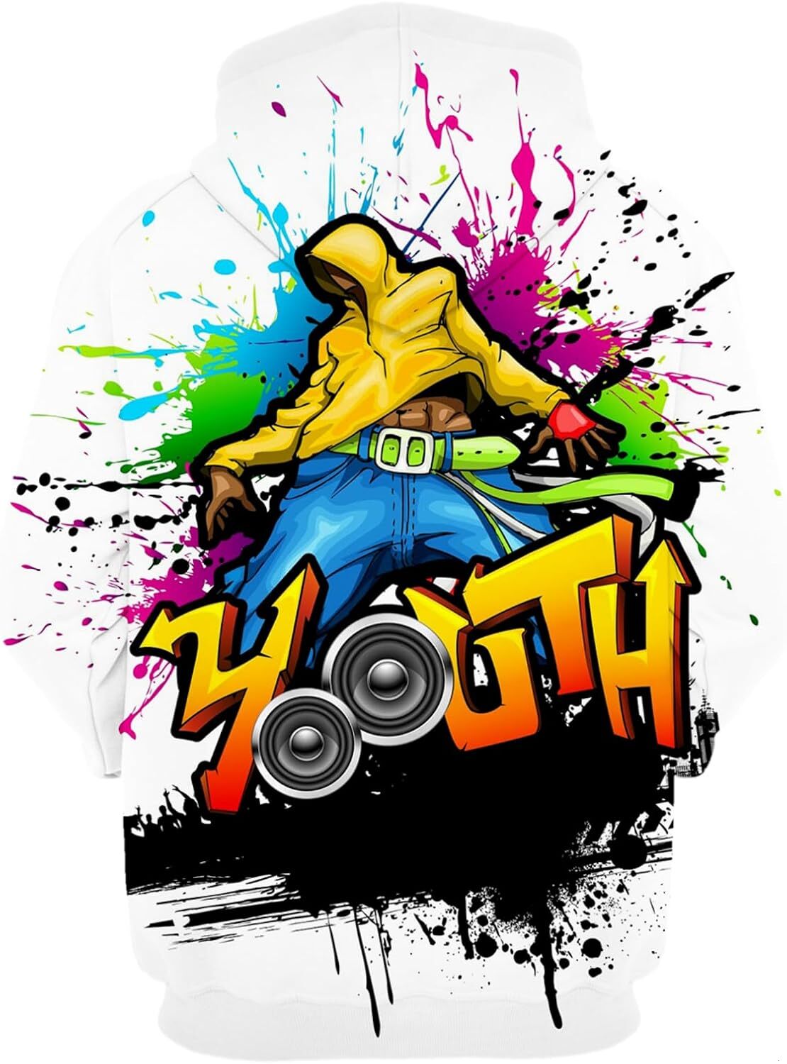 Hoodie for Mens Womens Mens 3d Printed Novelty Hoodie Hip Hop Hoodies Street Graffiti Sweatshirt Casual Pockets Pullover Graphic Fashionable, cool, an