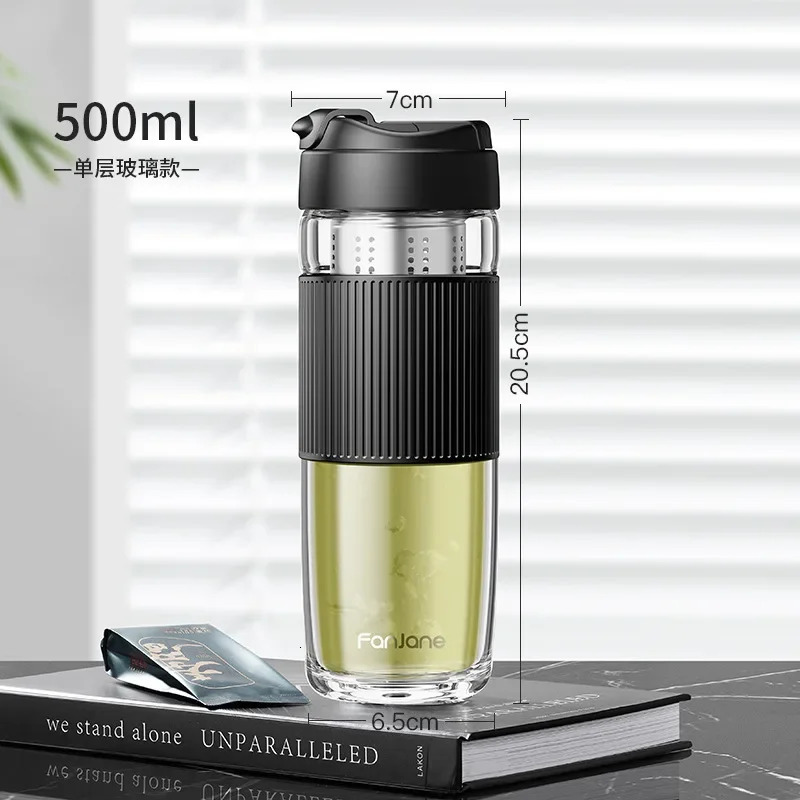 Creative tea glass magnetic separator with magnetic tea filter tea inhaler glass water bottle used for station wagons and business tea manufacturers 2