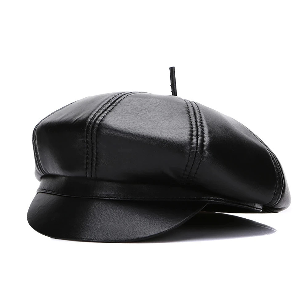 Four Seasons Retro Mens Baseball Hat Visor sboy Real Leather Fashion Beret 241009
