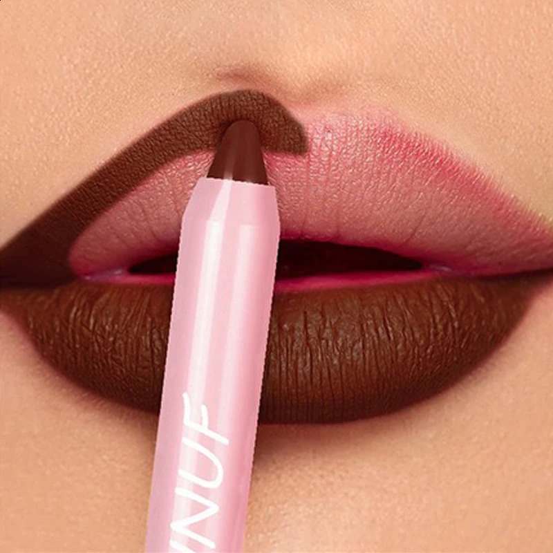 18 Colors Lipstick Pencil Matte Velvet Waterproof Long-lasting Non-stick Cup Lip Stick Sexy Rose Red Nude Brown Lip Liner Makeup 241105