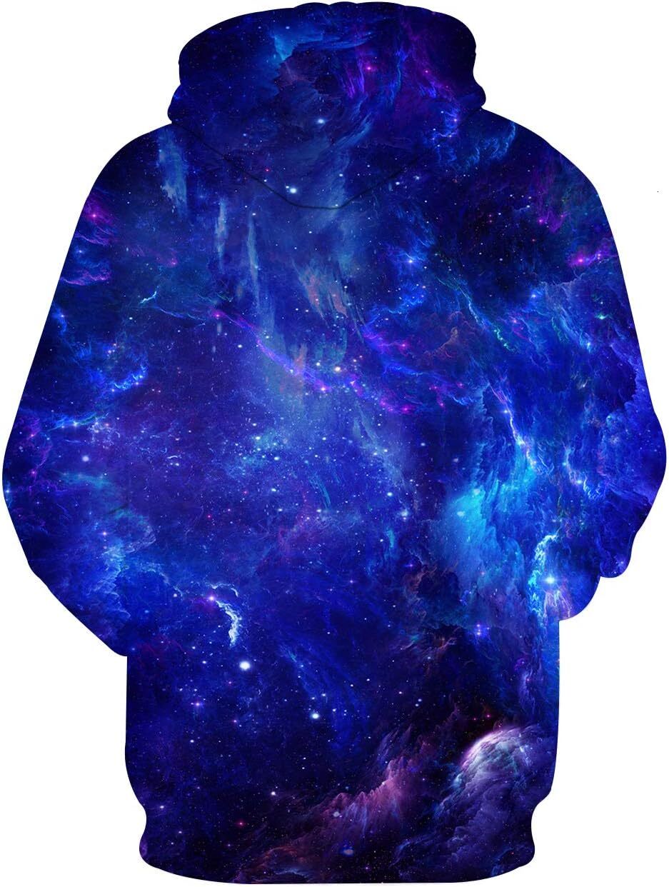 Hoodie for Mens Womens Neutral 3D printed hoodie, casual exercise hoodie Warm trend starlit sky