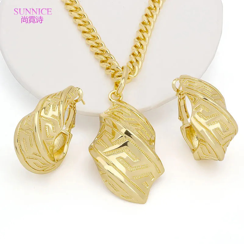 18k Gold Plated Jewelry Set for Women Bridal Jewellery Sets African Wedding Necklace and Earrings Set 241105