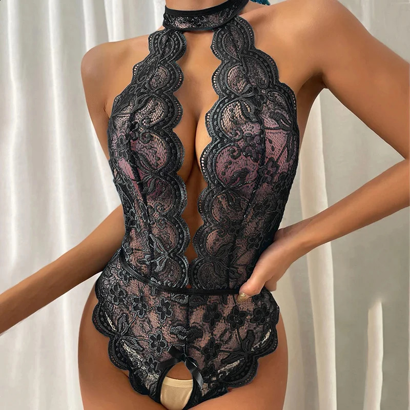 Open Bra Crotchless Lingerie Woman Underwear For Sex Lace One Piece Sexy Plus Size Bodysuit Lenceria Erotic Mujer Sexi 241105