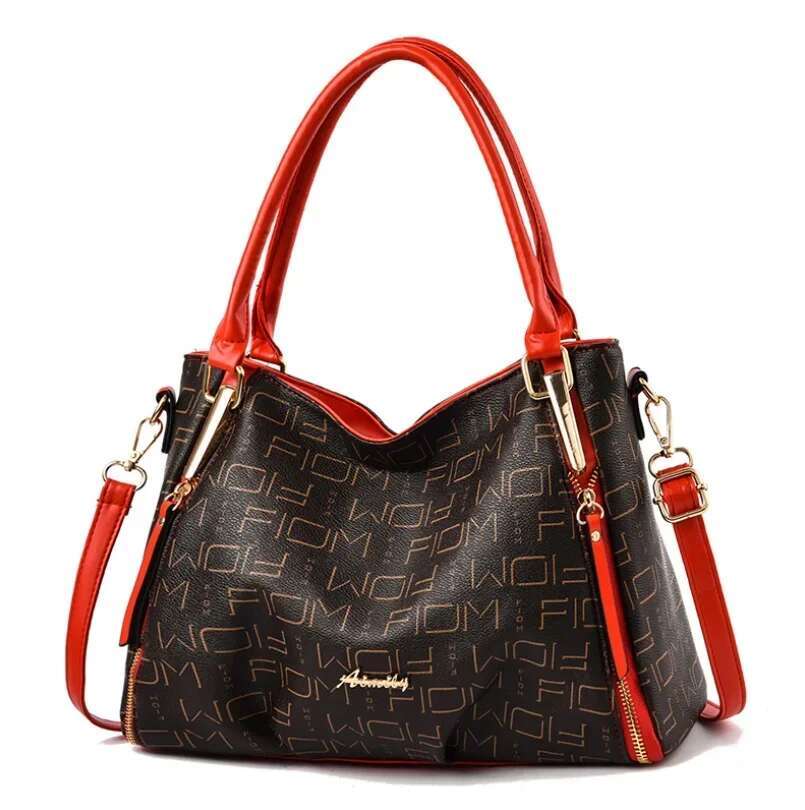 Designer Bag New Soft Leather Large Tote Bag Fashion Printing Female Bag European Famous Brand Large-Capacity Messenger Bag Female Handbag