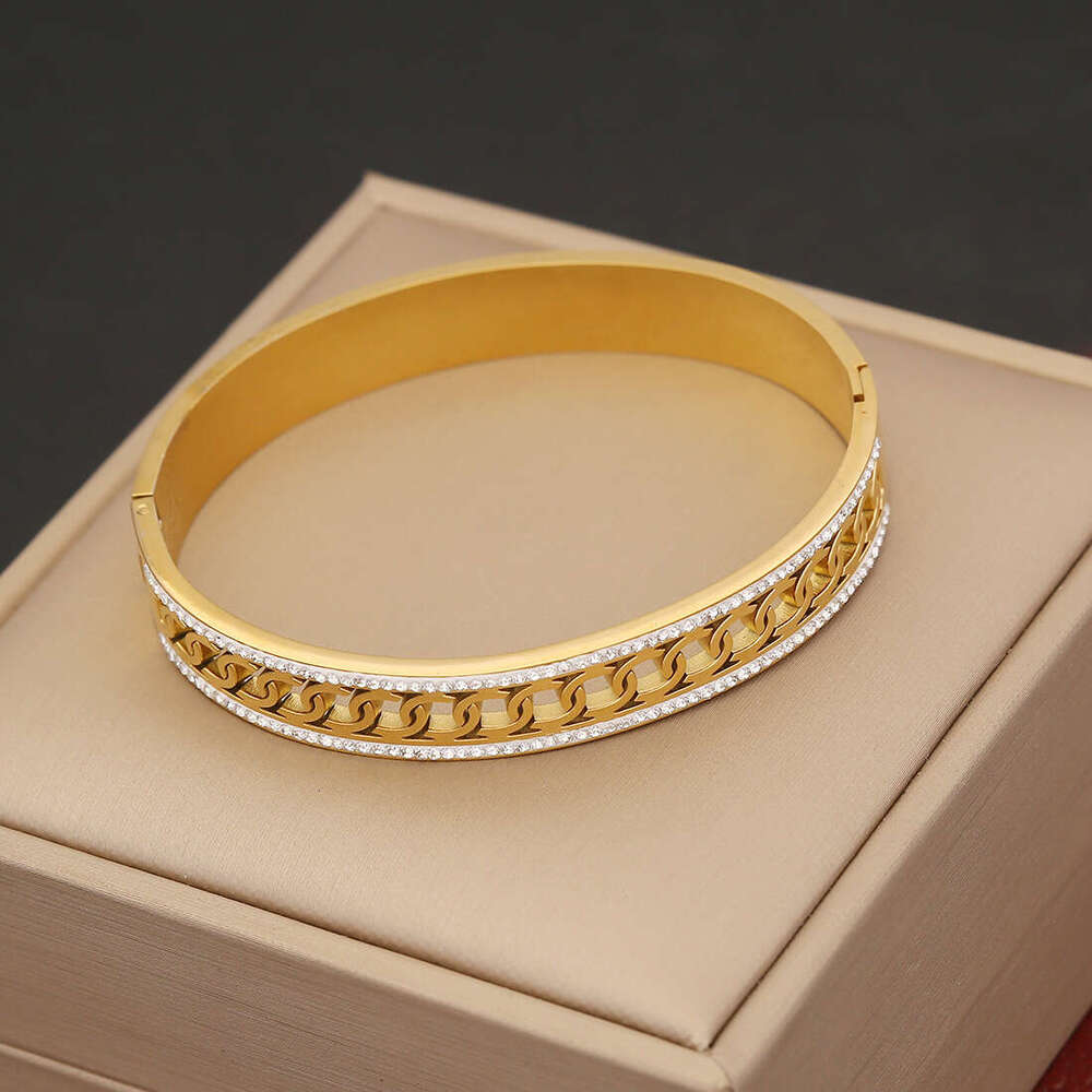 New Jewelry Cubic Waterproof Fashion New Hot Zircon Bangles Stainless Steel Bracelets Tarnish Free Jewelry for Women Factory Wholesales Customize