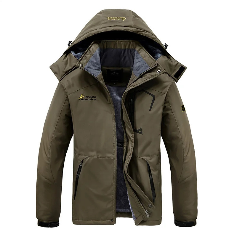 TRAF Mens Winter Padded Thickened Cold Warm Rushing Jacket Large Size Windproof Waterproof Mountaineering Cotton Clothing L8XL 241105