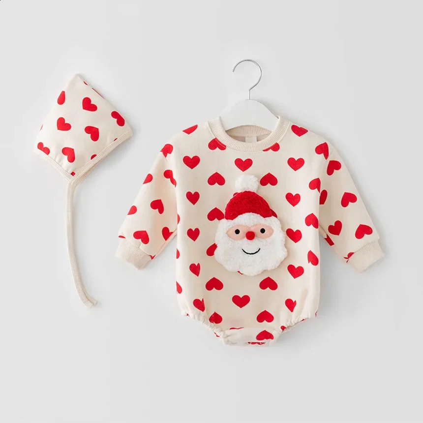 Purchase 2 wholesale baby clothing items for 2024 autumn and winter baby Christmas clothing with velvet jumpsuit or sweater top 241105
