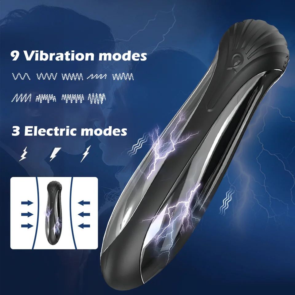 Electric Shock Anal Butt Plug Vibrator Prostate Massager Dildo Bullet Sex Toys for Men 241105
